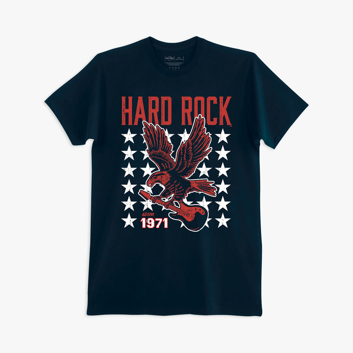 Hard Rock Americana Eagle Guitar Tee in Navy | Online Rock Shop